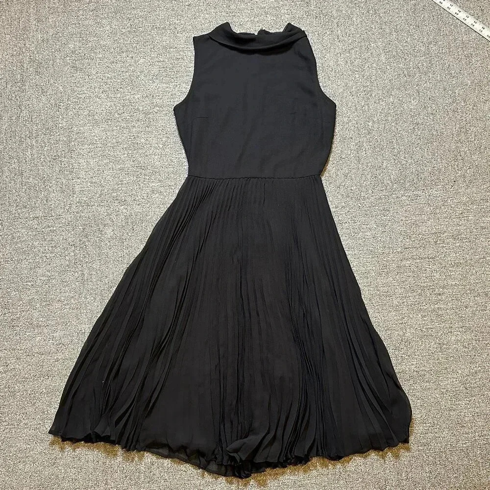 ASOS Black Pleated Classic Cowl Midi Dress in Size US 4